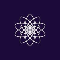 resumen blanco y púrpura floral mandala logo. adecuado para elegante y lujo ornamental símbolo vector