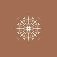 abstract cream and mocha brown floral mandala logo. suitable for elegant and luxury ornamental symbol vector