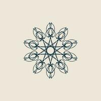 abstract dark green and cream floral mandala logo. suitable for elegant and luxury ornamental symbol vector
