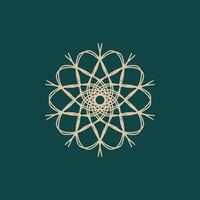 abstract bright brown and dark green floral mandala logo. suitable for elegant and luxury ornamental symbol vector