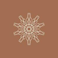 abstract cream and mocha brown floral mandala logo. suitable for elegant and luxury ornamental symbol vector