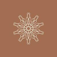 abstract cream and mocha brown floral mandala logo. suitable for elegant and luxury ornamental symbol vector