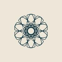 abstract dark green and cream floral mandala logo. suitable for elegant and luxury ornamental symbol vector