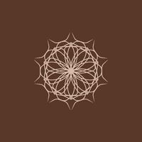 abstract cream and brown floral mandala logo. suitable for elegant and luxury ornamental symbol vector