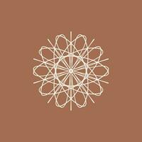 abstract cream and mocha brown floral mandala logo. suitable for elegant and luxury ornamental symbol vector