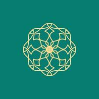 abstract light yellow and green floral mandala logo. suitable for elegant and luxury ornamental symbol vector