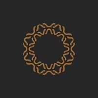 elegant circular ornamental frame emblem vector
