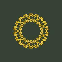 elegant circular ornamental frame emblem vector