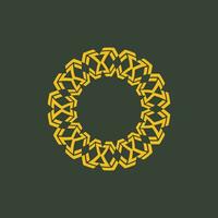 elegant circular ornamental frame emblem vector