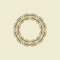 modern circular nest ornamental frame emblem vector