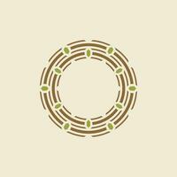 moderno circular nido ornamental marco emblema vector