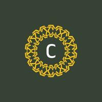 letra C medallón emblema inicial circulo Insignia logo vector