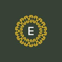 letter E medallion emblem initial circle badge logo vector