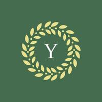 modern and natural letter Y green leaves floral logo vector
