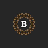 Initial letter B ornamental border circle frame logo vector