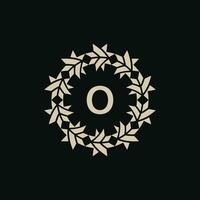 Initial letter O ornamental border circle frame logo vector