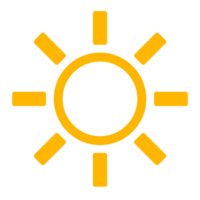 Sun icon isolated on Transparent Background png