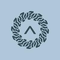 emblem logo initials letter A. modern and technological emblems are suitable for companies in the digital era. alphabet decorative emblem vector