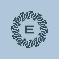 emblem logo initials letter E. modern and technological emblems are suitable for companies in the digital era. alphabet decorative emblem vector