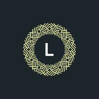 logo initials letter L. Logo emblem circle elegant and organic. round pattern ornament vector