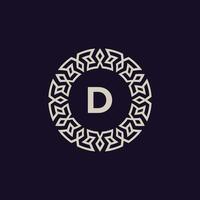 logo initials letter D. elegant and modern circle emblem. ornamental monogram emblem vector
