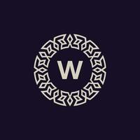 logo initials letter W. elegant and modern circle emblem. ornamental monogram emblem vector