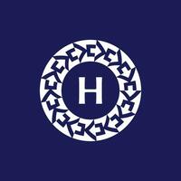 logo initials letter H. modern and elegant circle emblem. ornamental circular emblem. same pattern emblem vector