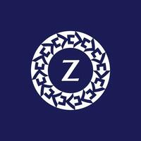 logo initials letter Z. modern and elegant circle emblem. ornamental circular emblem. same pattern emblem vector