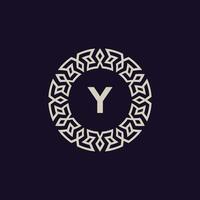 logo initials letter Y. elegant and modern circle emblem. ornamental monogram emblem vector