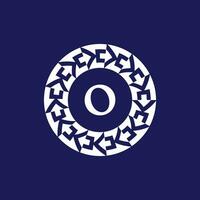 logo initials letter O. modern and elegant circle emblem. ornamental circular emblem. same pattern emblem vector