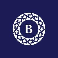 logo initials letter B. modern and elegant circle emblem. ornamental circular emblem. same pattern emblem vector