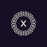logo initials letter X. elegant and modern circle emblem. ornamental monogram emblem vector