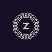 logo initials letter Z. elegant and modern circle emblem. ornamental monogram emblem vector