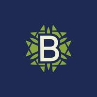 modern and natural letter B green leaves floral logo vector
