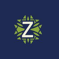 modern and natural letter Z green leaves floral logo vector