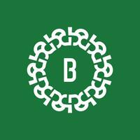 emblem logo initials letter B. Natural and organic circle emblem logo. suitable for environmentally based companies vector