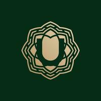 elegant and premium initial letter U symmetrical technology floral logo vector