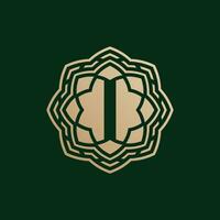 elegant and premium initial letter I symmetrical technology floral logo vector