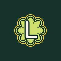 sencillo y resumen letra l vegetal planta logo vector