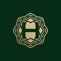 elegant and premium initial letter H symmetrical technology floral logo vector