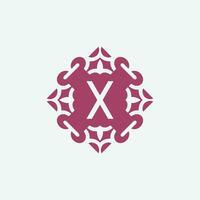 elegant initial letter W abstract ornament square emblem logo vector
