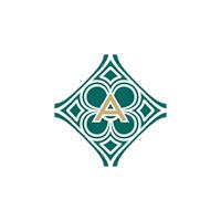 elegant initial letter A unique abstract pattern frame logo vector