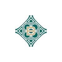 elegant initial letter B unique abstract pattern frame logo vector