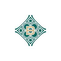 elegant initial letter B unique abstract pattern frame logo vector