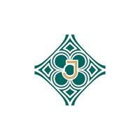 elegant initial letter J unique abstract pattern frame logo vector