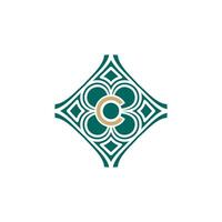 elegant initial letter C unique abstract pattern frame logo vector