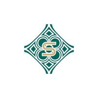 elegant initial letter S unique abstract pattern frame logo vector