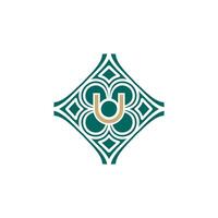 elegant initial letter U unique abstract pattern frame logo vector