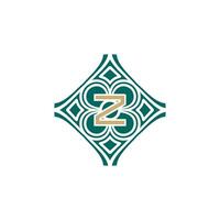 elegant initial letter Z unique abstract pattern frame logo vector