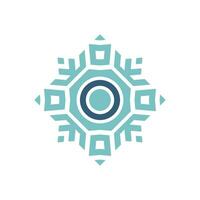 Initial letter O abstract snowflake square emblem logo vector